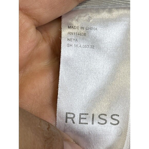 Reiss Neya Textured Blazer Jacket size 12 Silver One Button Quiet Luxury Office - Picture 7 of 14